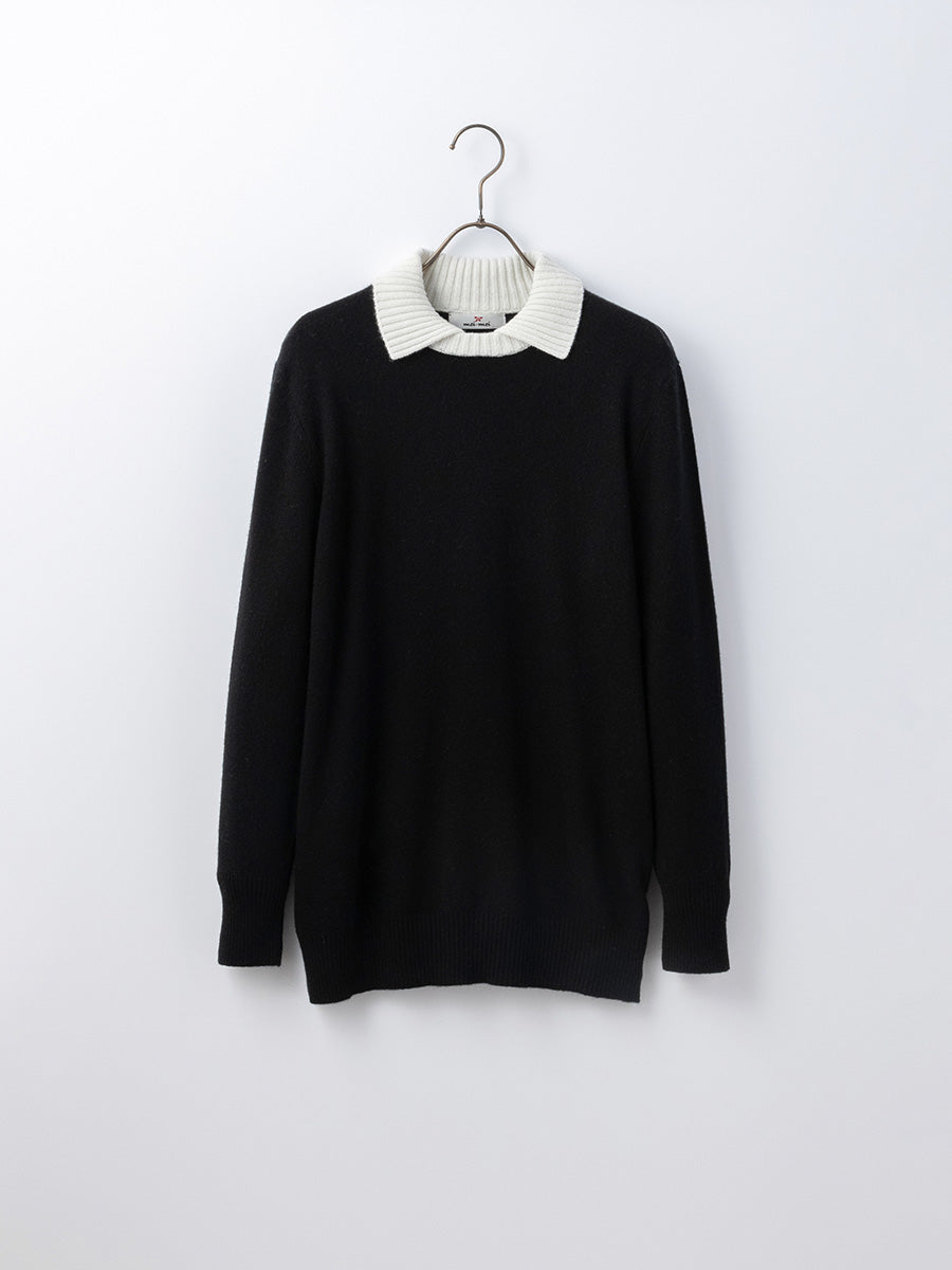 新品 meimei メイメイ カシミヤ セーター ニット ネイビー M Lシルク