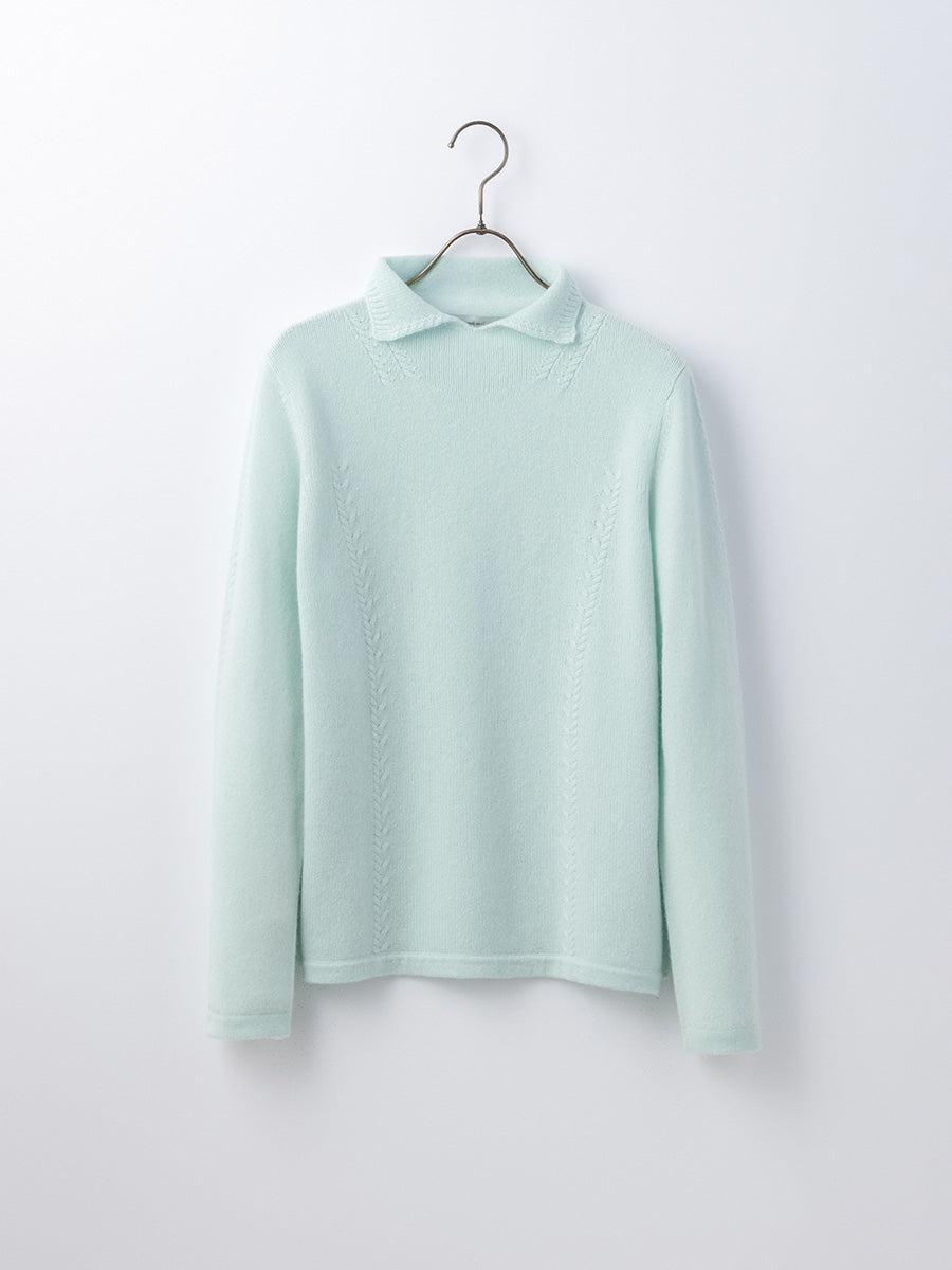 platinum-mei-mei】カシミヤ100％襟スリットハイネックセーター