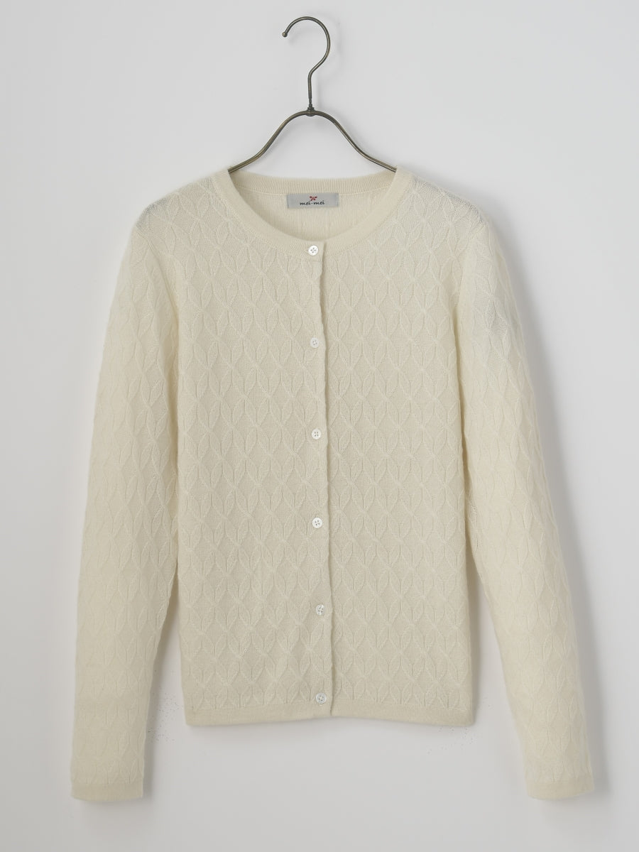 mei-mei】カシミヤ100％フラワーキャンディー②カーディガン