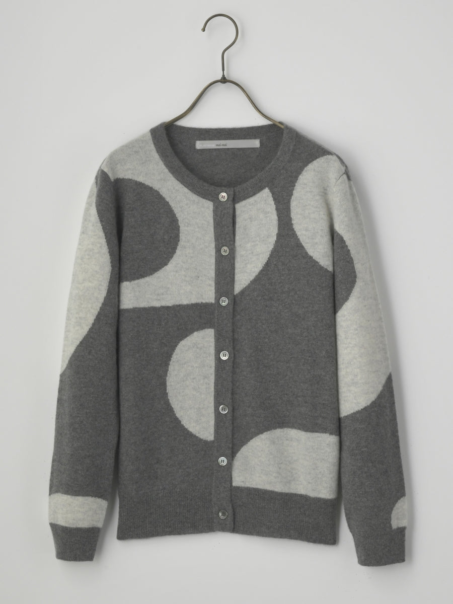 新品　メイメイ　meimei カーディガン　カシミヤ　バイカラー　M L 紺 PLATINUM mei-mei】25カシミヤ100％フォーリングカーディガン