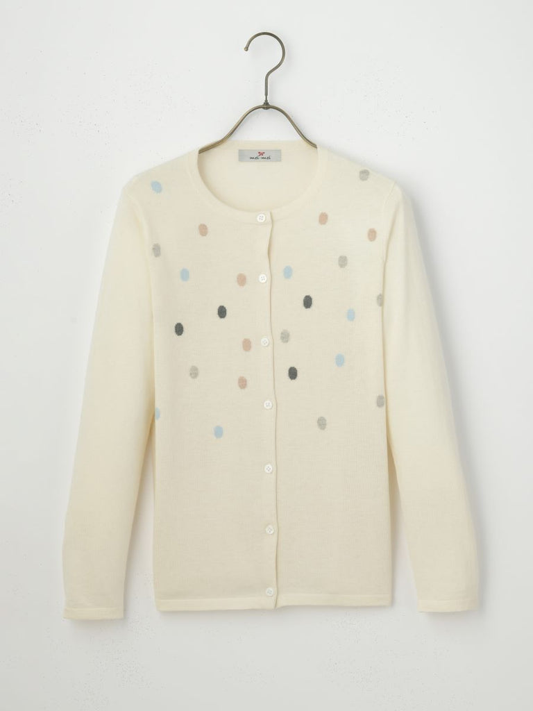 mei-mei】シルクカシミヤカラフルドットカーディガン – プラチナカシミヤ