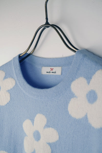 【mei-mei】カシミヤ100％フラワーアレンジクルーネックセーター