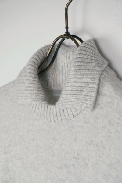 【PLATINUM mei-mei】25カシミヤ100％ソフトリブポロチュニックセーター