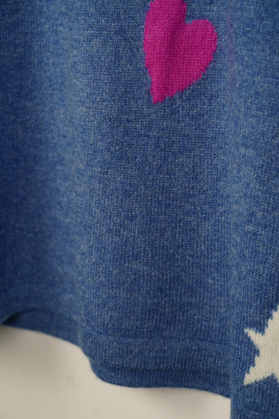 【mei-mei】カシミヤ100％ラブ＆スタークルーネックセーター