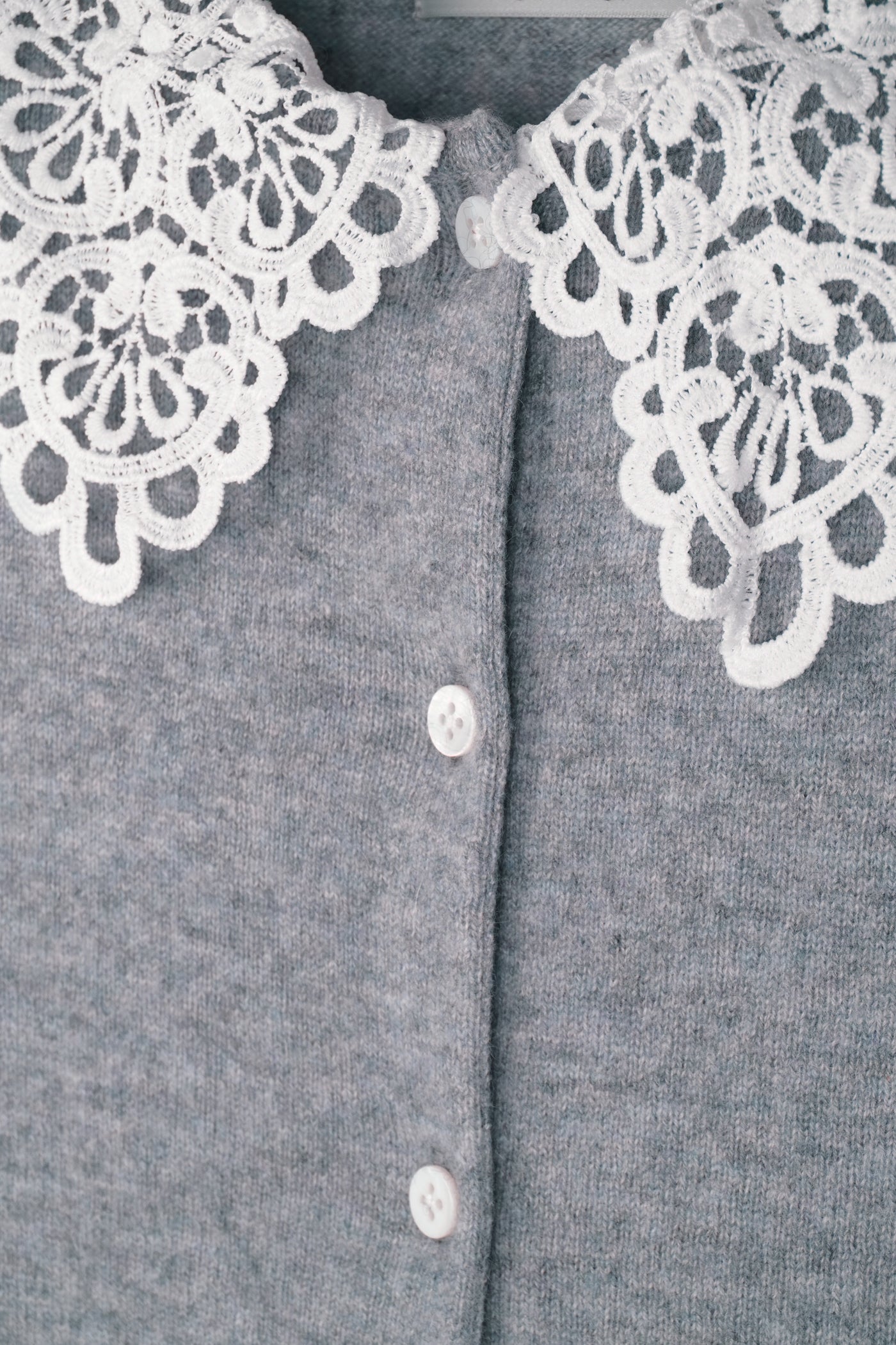 【mei-mei】カシミヤ100％ケミカルレースカーディガン