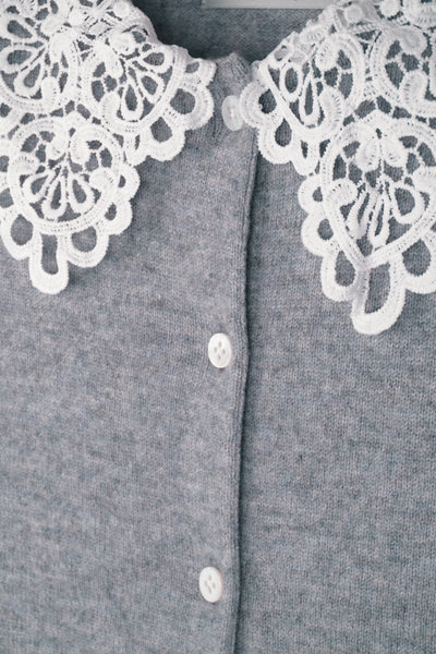 【mei-mei】カシミヤ100％ケミカルレースカーディガン