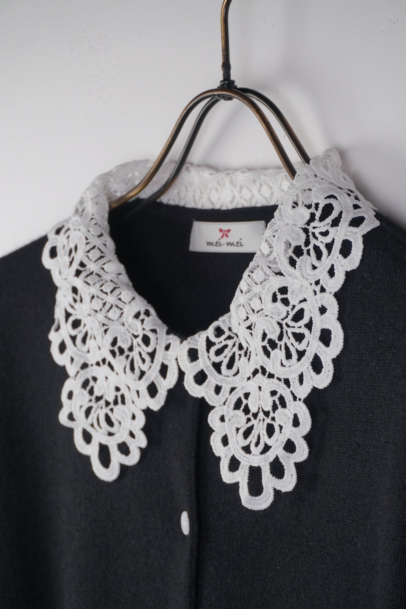 【mei-mei】カシミヤ100％ケミカルレースカーディガン