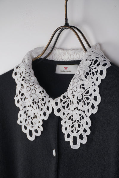 【mei-mei】カシミヤ100％ケミカルレースカーディガン