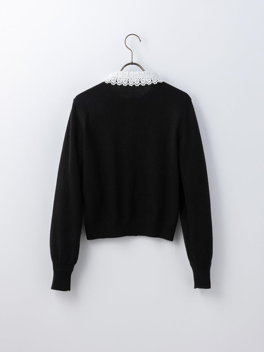 最上級カシミヤ100 mei-mei PLATINUMカーディガン platinum-mei-mei】カシミヤ100％レースアップカーディガン