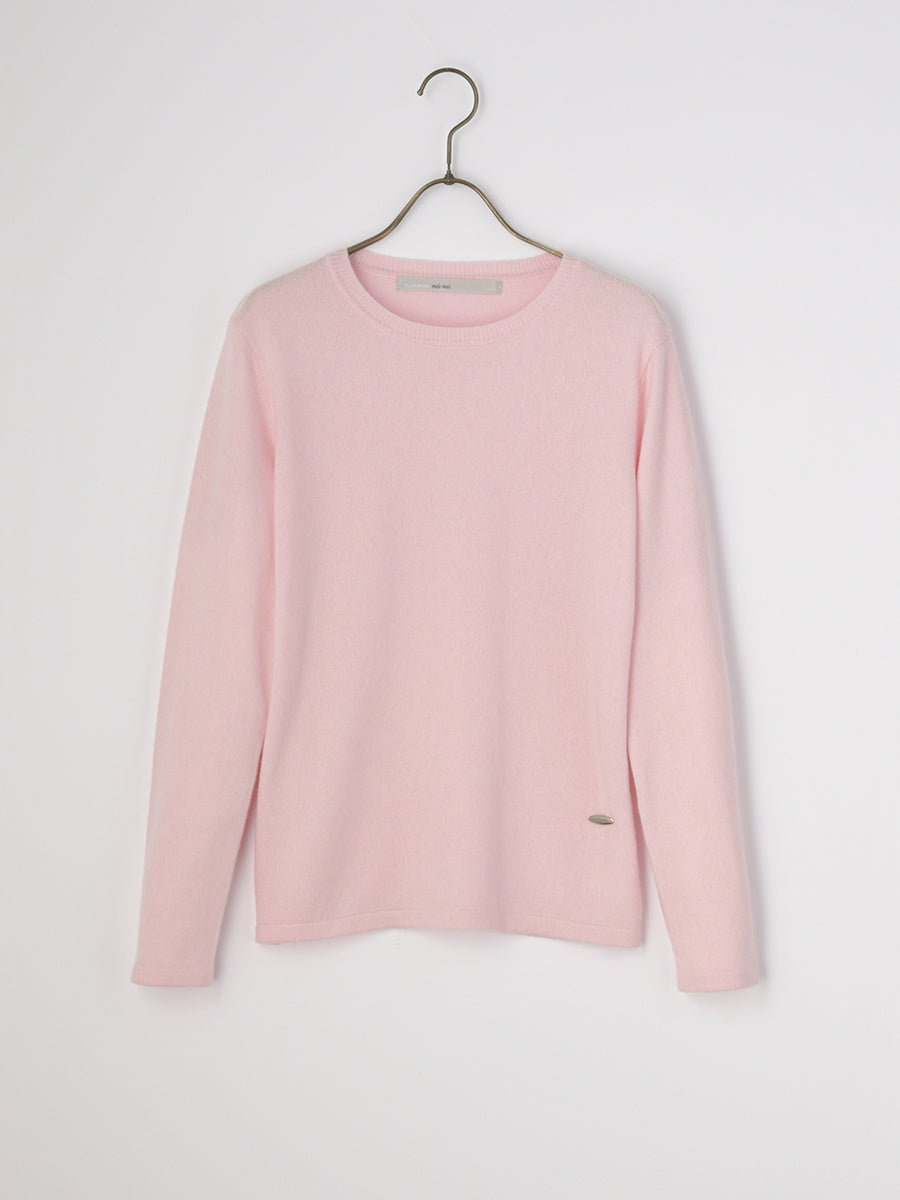 platinum-mei-mei】カシミヤ100％ベーシッククルーネックセーター