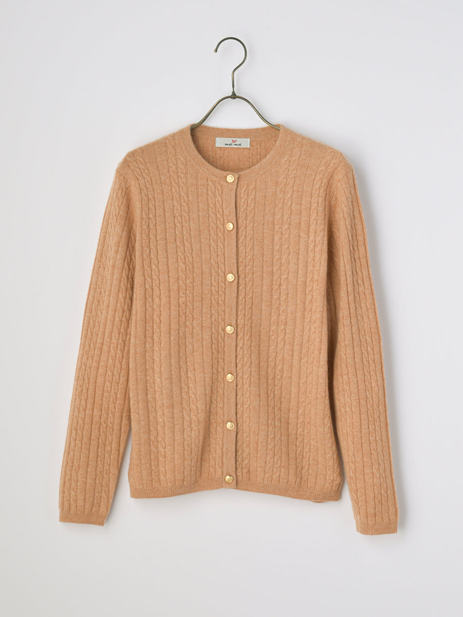 最上級カシミヤ100 mei-mei PLATINUMカーディガン mei-mei】最高級カシミヤ100％ミニケーブルカーディガン