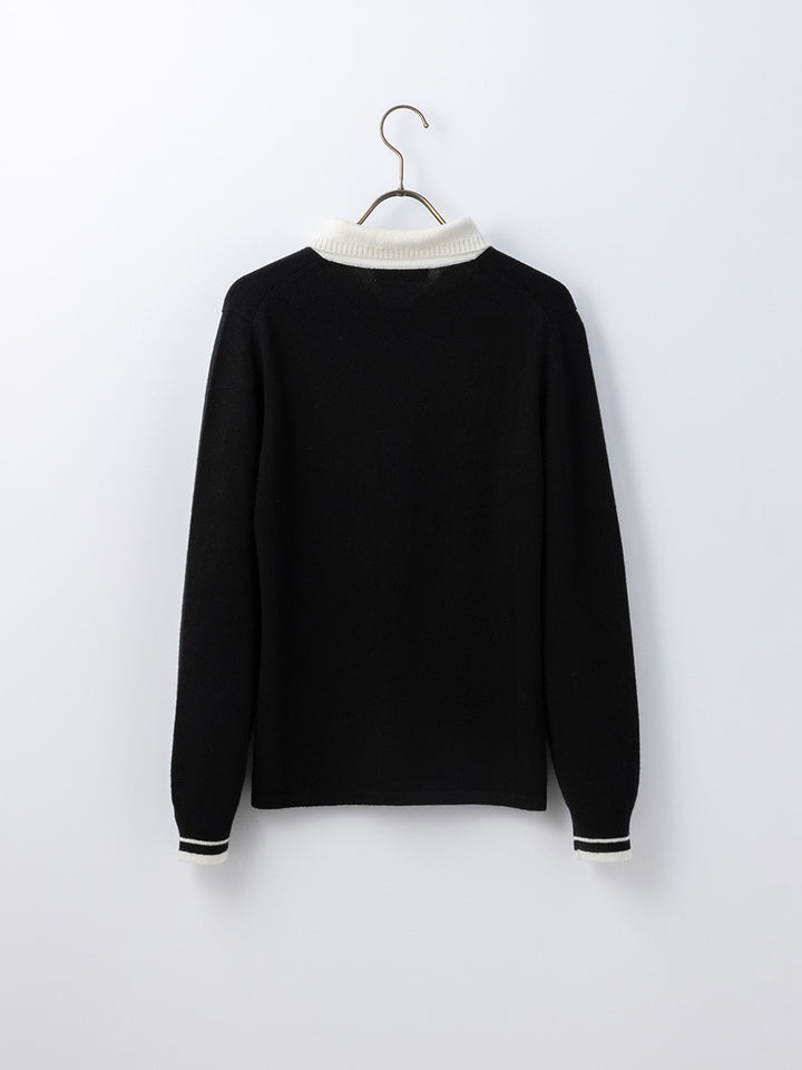 mei-mei】カシミヤ100％ラウンドポロカラーセーター – プラチナカシミヤ