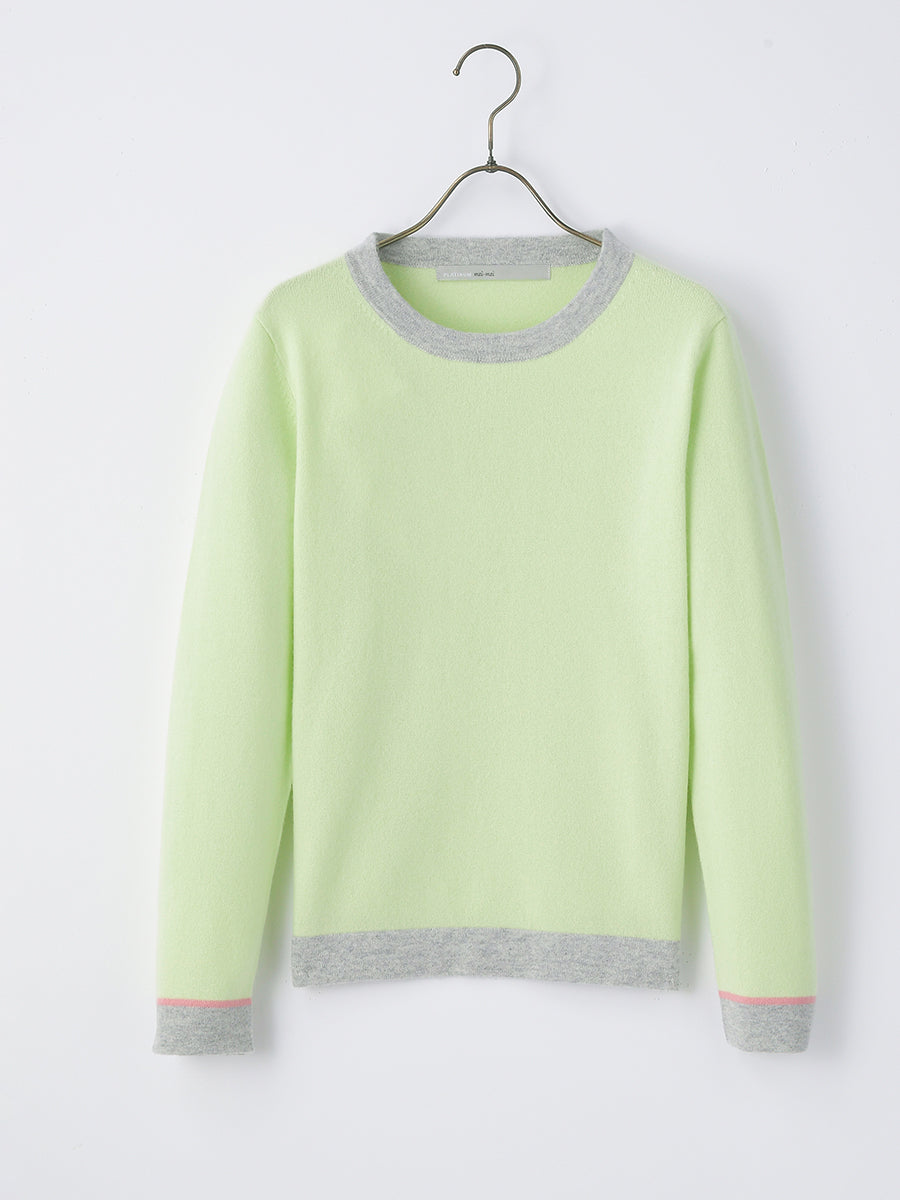 PG♡2段ロゴ カシミヤクールネックニット リンクス柄クルーネックセーター【gim】【日本製】 (24527569-15
