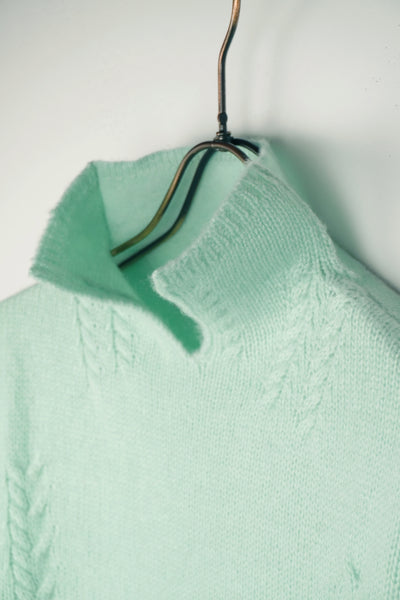 【PLATINUM mei-mei】カシミヤ100％襟スリットハイネックセーター