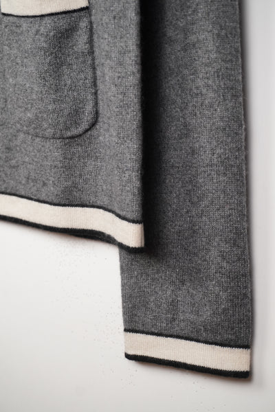 【mei-mei】25シルクカシミヤ配色ボタンカーディガン