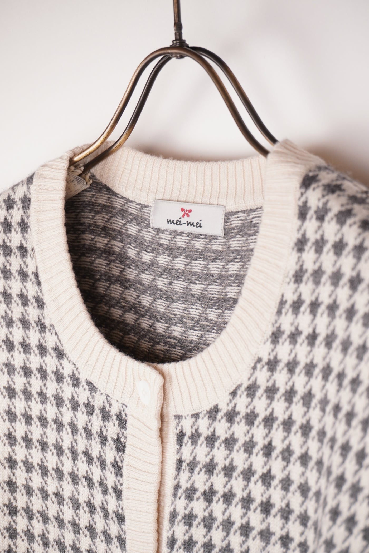 【mei-mei】25シルクカシミヤ千鳥カーディガン