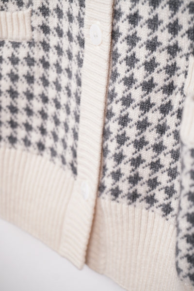 【mei-mei】25シルクカシミヤ千鳥カーディガン