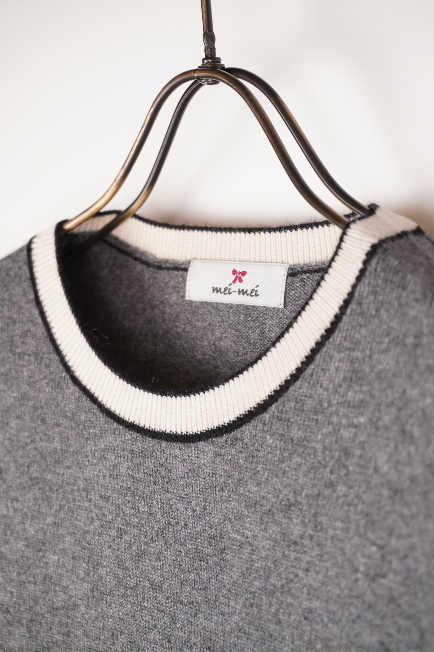 【mei-mei】25シルクカシミヤ配色ポケットセーター