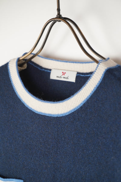 【mei-mei】25シルクカシミヤ配色ポケットセーター