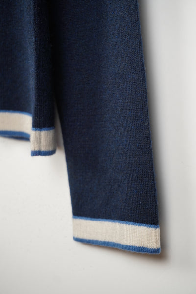 【mei-mei】25シルクカシミヤ配色ポケットセーター