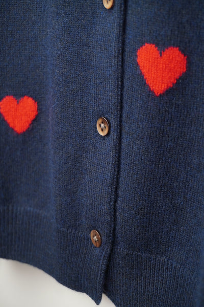 【mei-mei】25シルクカシミヤハートフルカーディガン