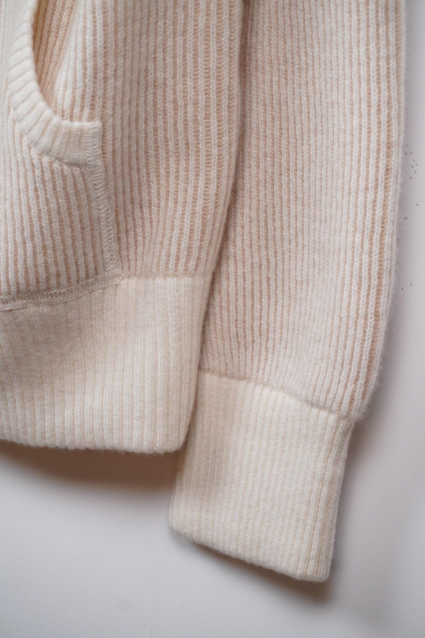 【GRABRE】25最高級カシミヤ100％2重双編みジップアップフーディー