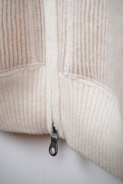 【GRABRE】25最高級カシミヤ100％2重双編みジップアップフーディー