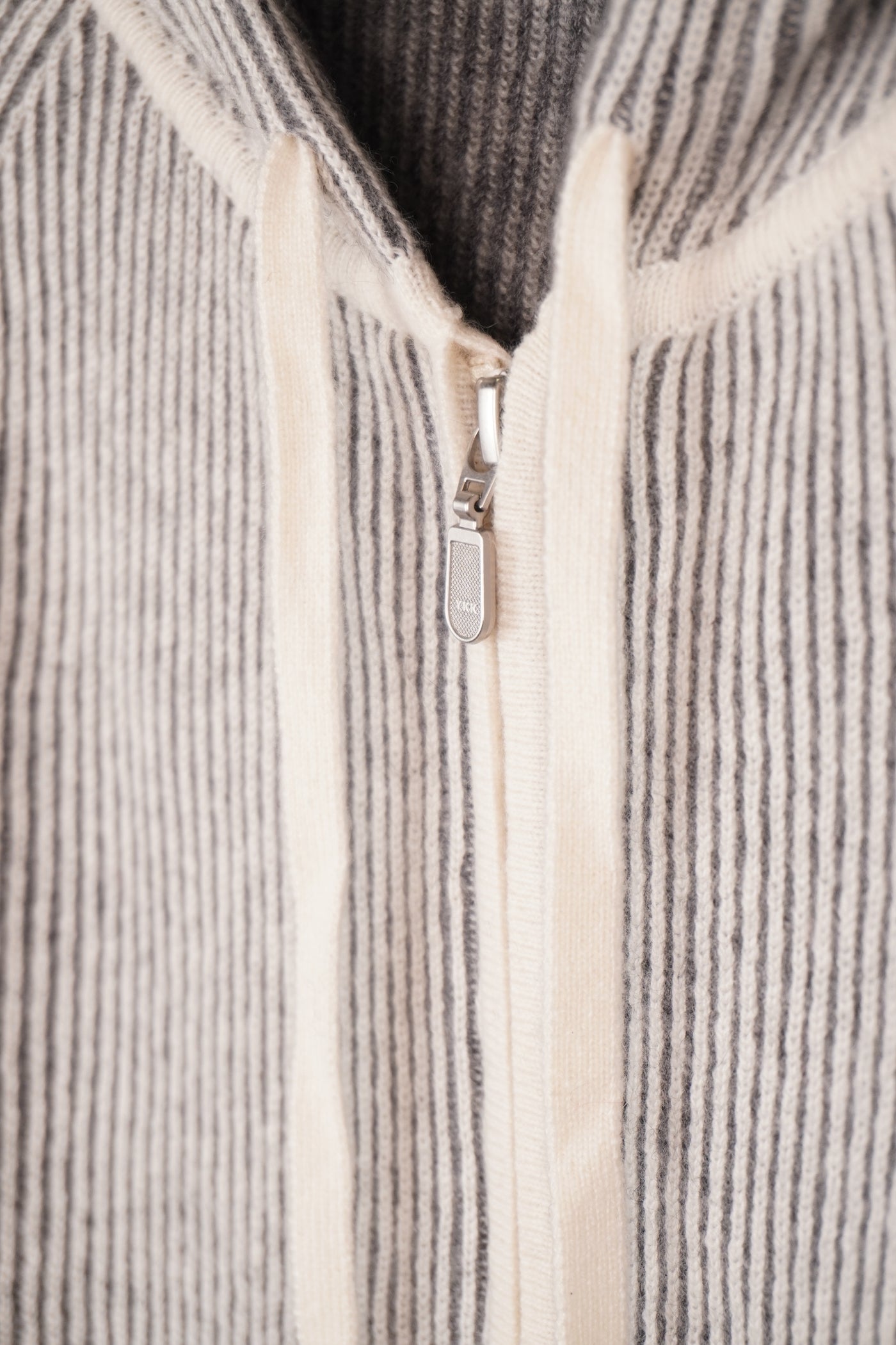 【GRABRE】25最高級カシミヤ100％2重双編みジップアップフーディー