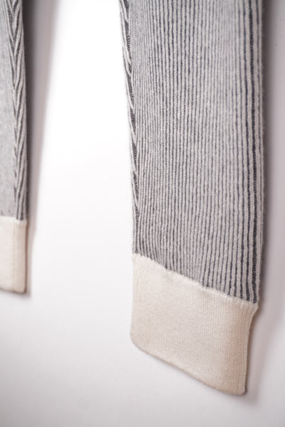 【GRABRE】25最高級カシミヤ100％2重双編みカジュアルパンツ