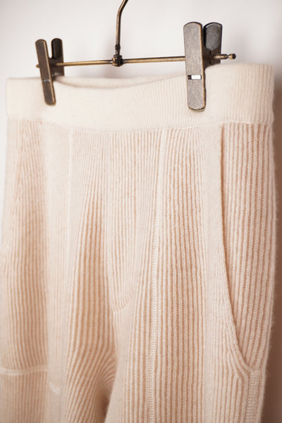 【GRABRE】25最高級カシミヤ100％2重双編みカジュアルパンツ