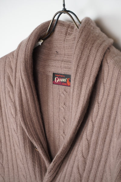 【GRABRE】25最高級カシミヤ100％ショールカラーカーディガン