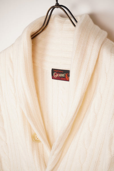 【GRABRE】25最高級カシミヤ100％ショールカラーカーディガン
