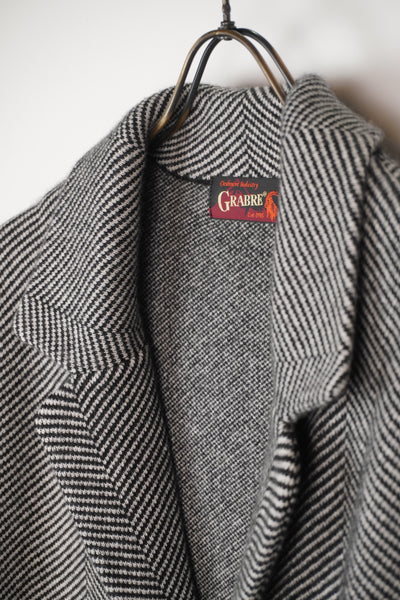 【GRABRE】25最高級カシミヤ100％ヘリンボーンカーディガン