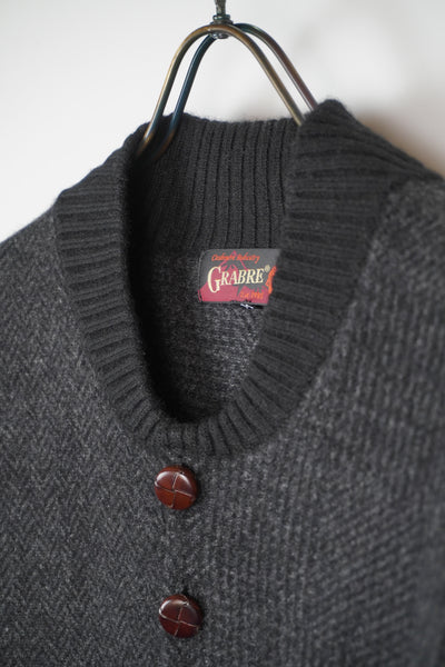 【GRABRE】25最高級カシミヤ100％ヘンリーネックパッチワークセーター