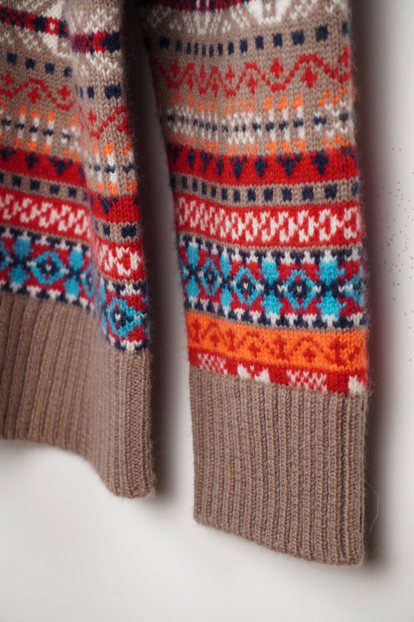 【GRABRE】25最高級カシミヤ100％フェアアイルカーディガン