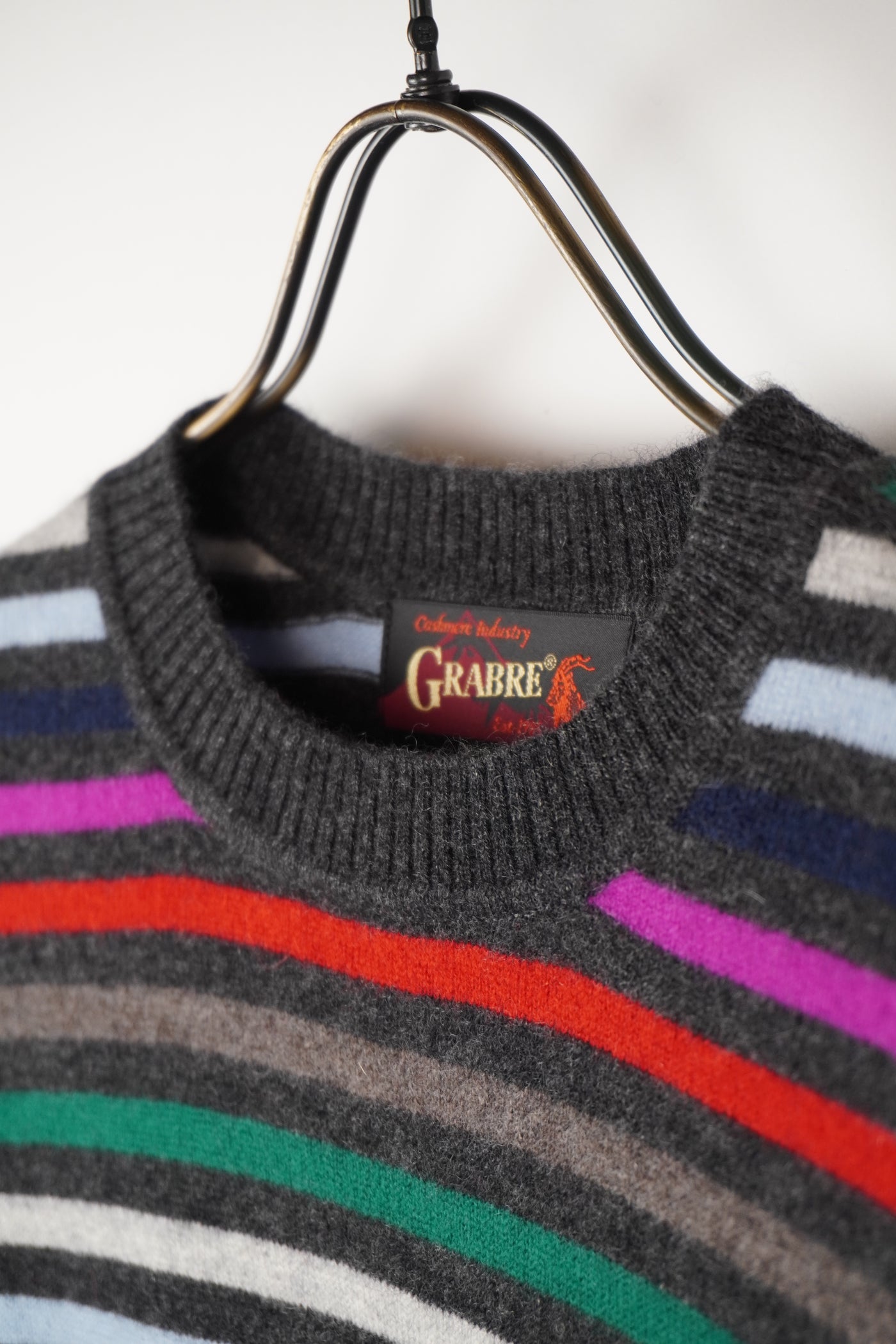 【GRABRE】25最高級カシミヤアレンジBDクルーネックセーター