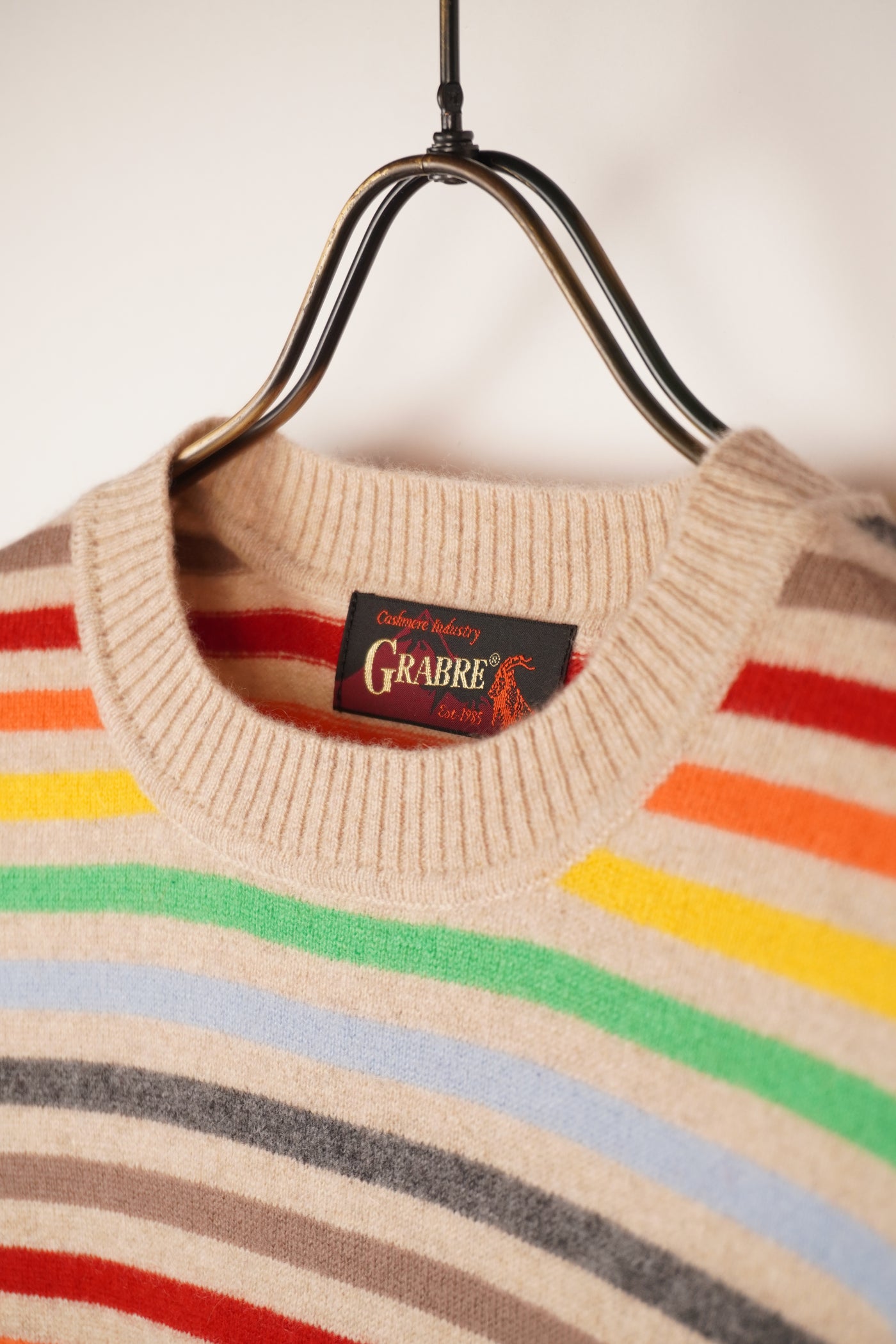 【GRABRE】25最高級カシミヤアレンジBDクルーネックセーター