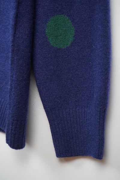 【GRABRE】25最高級カシミヤ100％ドットジャガードカーディガン