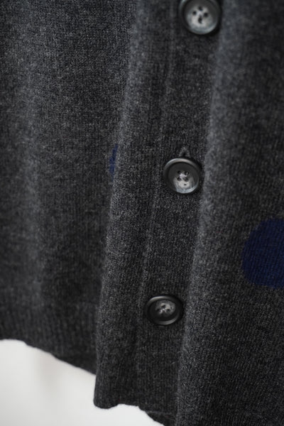 【GRABRE】25最高級カシミヤ100％ドットジャガードカーディガン