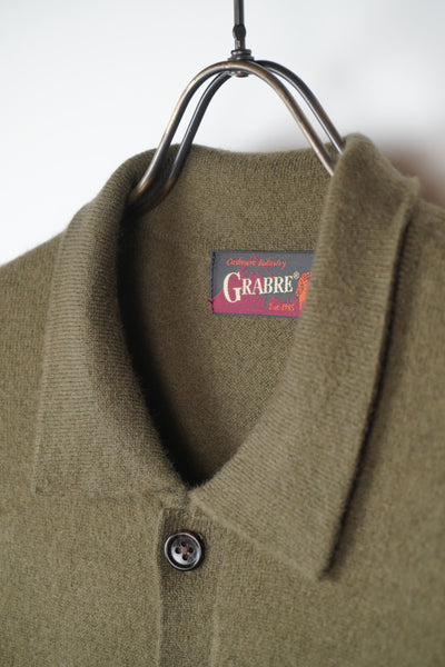 【GRABRE】25最高級カシミヤ100％ポロカラーポケットカーディガン