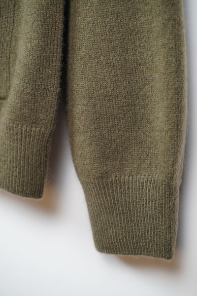 【GRABRE】25最高級カシミヤ100％ポロカラーポケットカーディガン