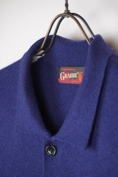 【GRABRE】25最高級カシミヤ100％ポロカラーポケットカーディガン