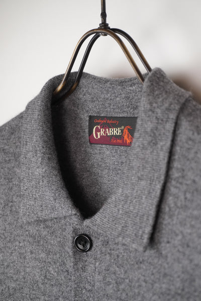 【GRABRE】25最高級カシミヤ100％ポロカラーポケットカーディガン
