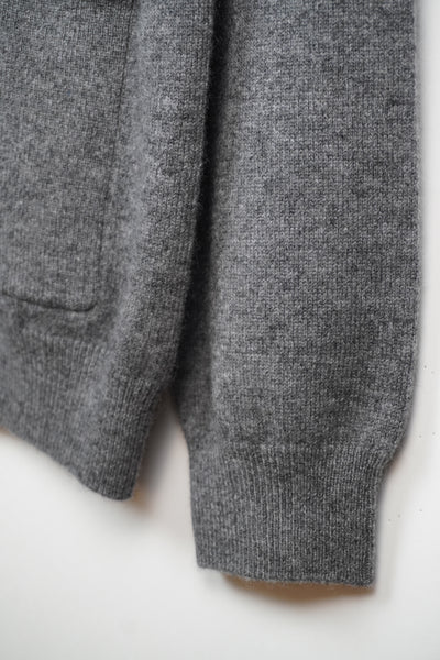 【GRABRE】25最高級カシミヤ100％ポロカラーポケットカーディガン