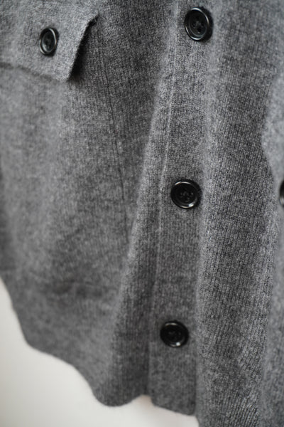 【GRABRE】25最高級カシミヤ100％ポロカラーポケットカーディガン