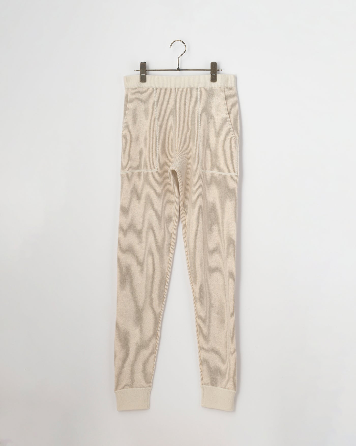 【GRABRE】25最高級カシミヤ100％2重双編みカジュアルパンツ