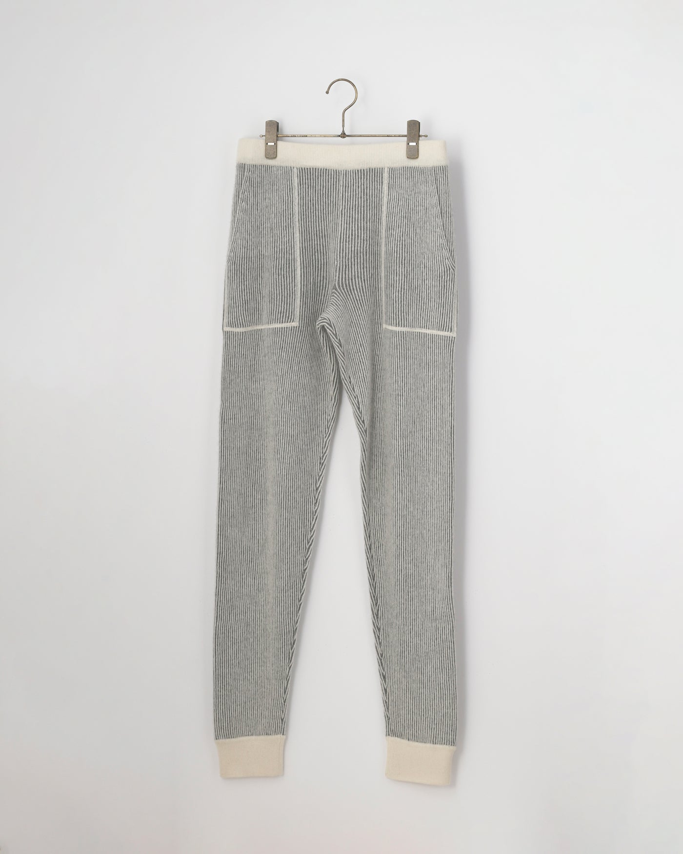 【GRABRE】25最高級カシミヤ100％2重双編みカジュアルパンツ