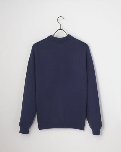 【GRABRE】25最高級カシミヤ100％ポロカラーポケットカーディガン