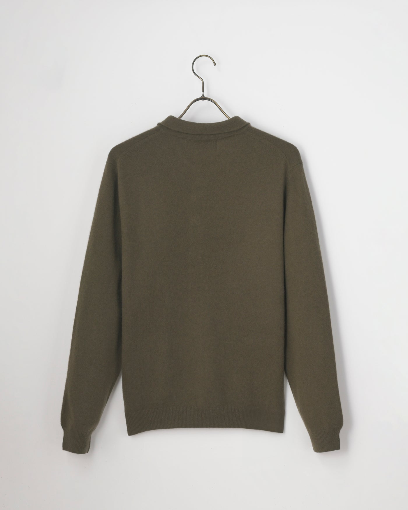 【GRABRE】25最高級カシミヤ100％ポロカラーポケットカーディガン