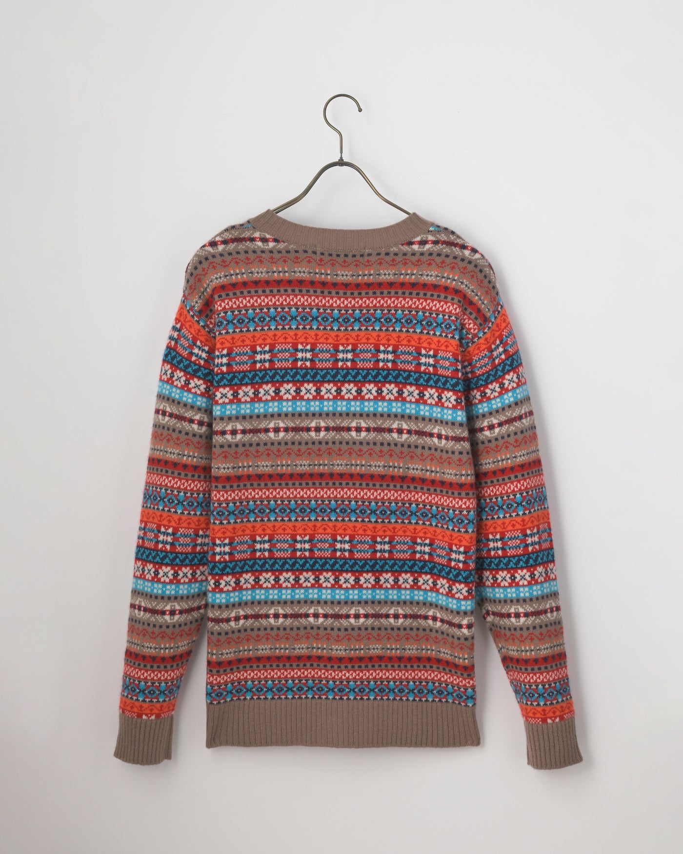 【GRABRE】25最高級カシミヤ100％フェアアイルカーディガン